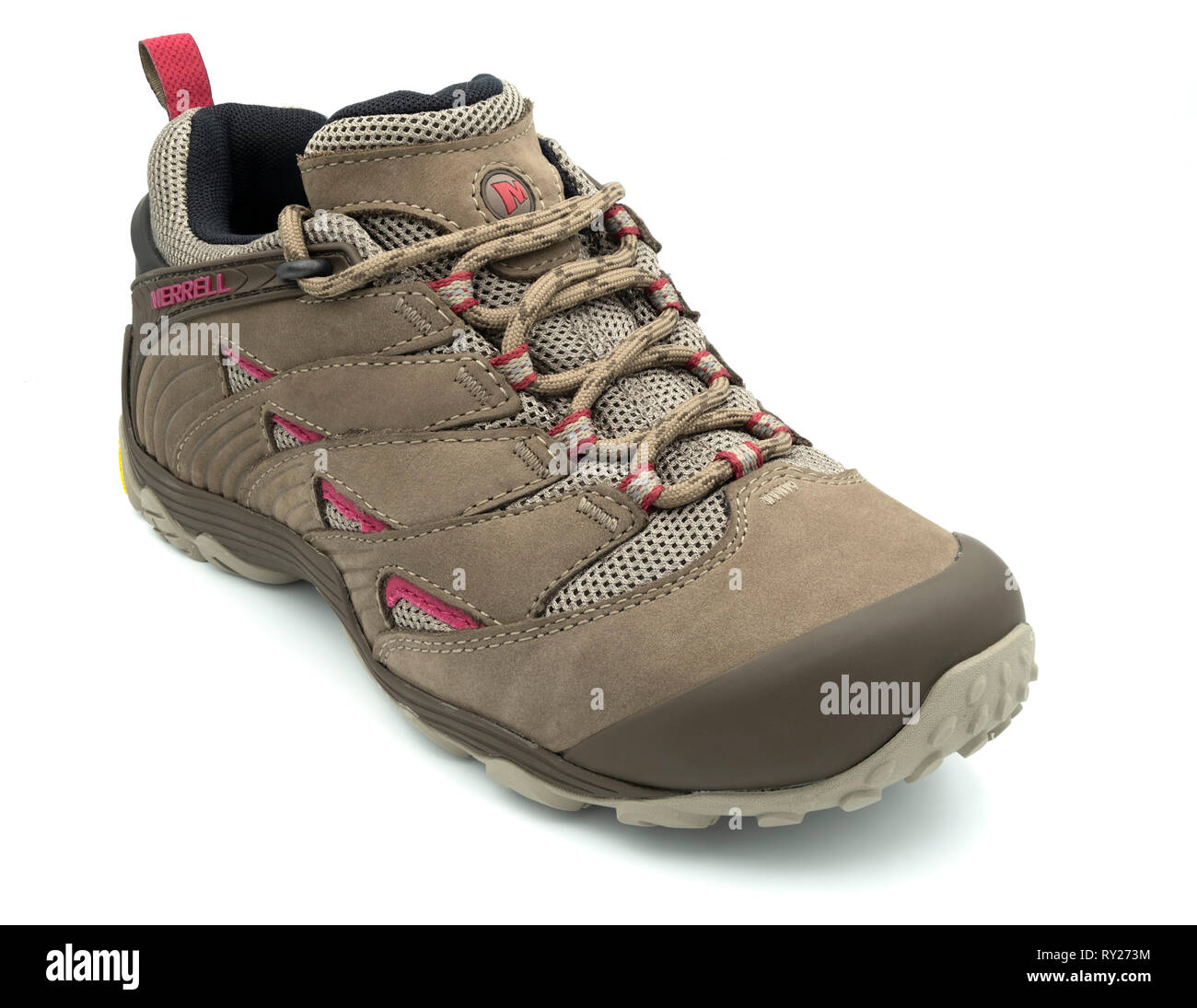 Merrell trekking shoe cutout isolated on white background Stock Photo -  Alamy