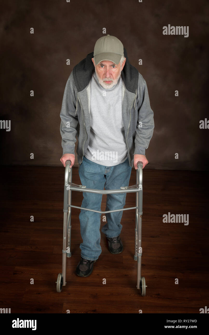 Elderly man walking aid resting hi-res stock photography and images - Alamy