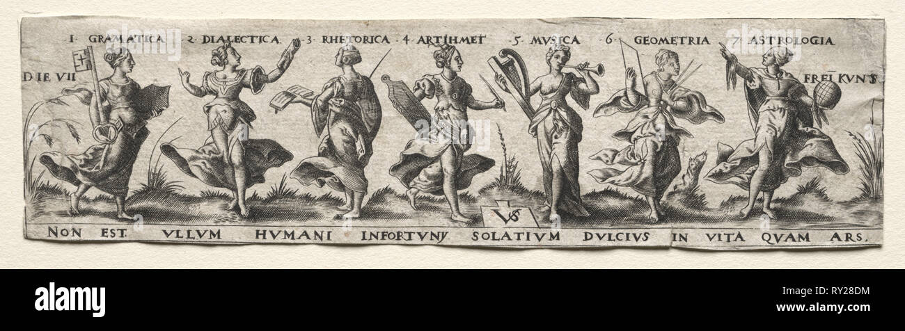 Seven Liberal Arts. Virgilius Solis (German, 1514-1562). Engraving Stock Photo