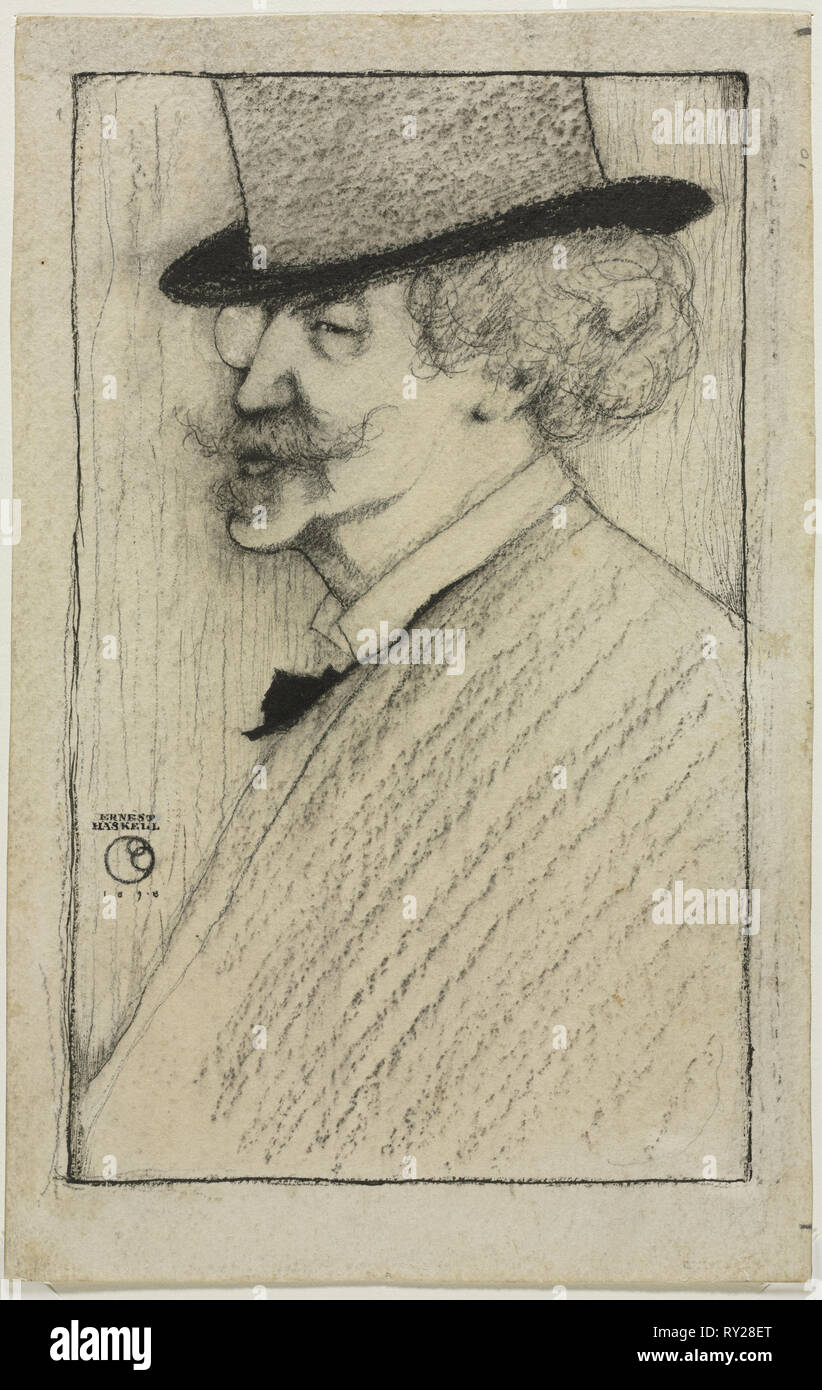 James McNeill Whistler, 1898. Ernest Haskell (American, 1876-1925). Ink and charcoal and black ink and black wash Stock Photo