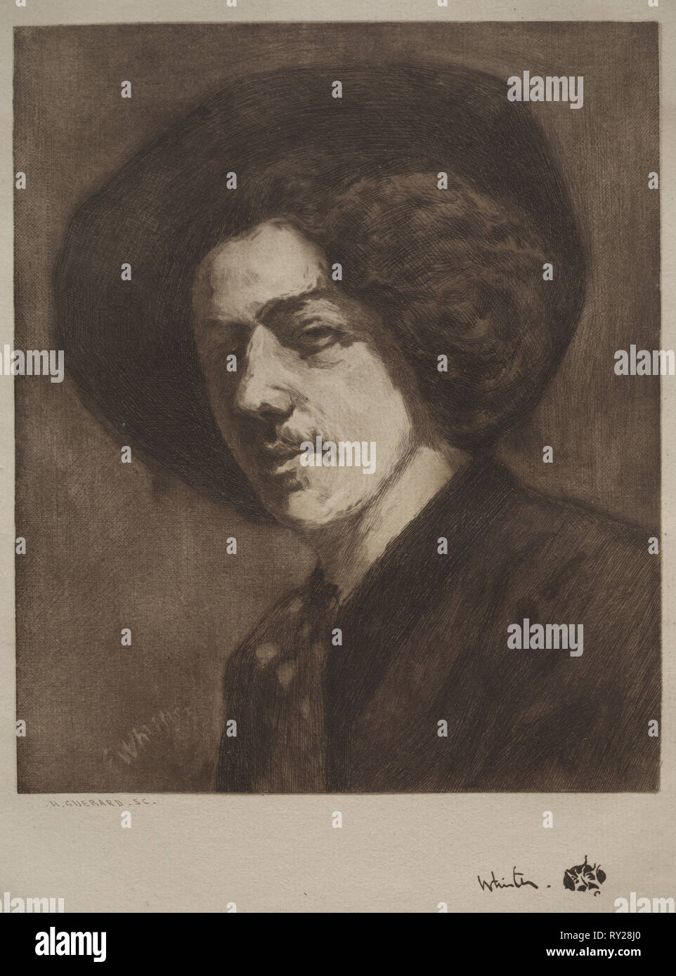 James McNeil Whistler. Henri Charles Guérard (French, 1846-1897). Etching Stock Photo