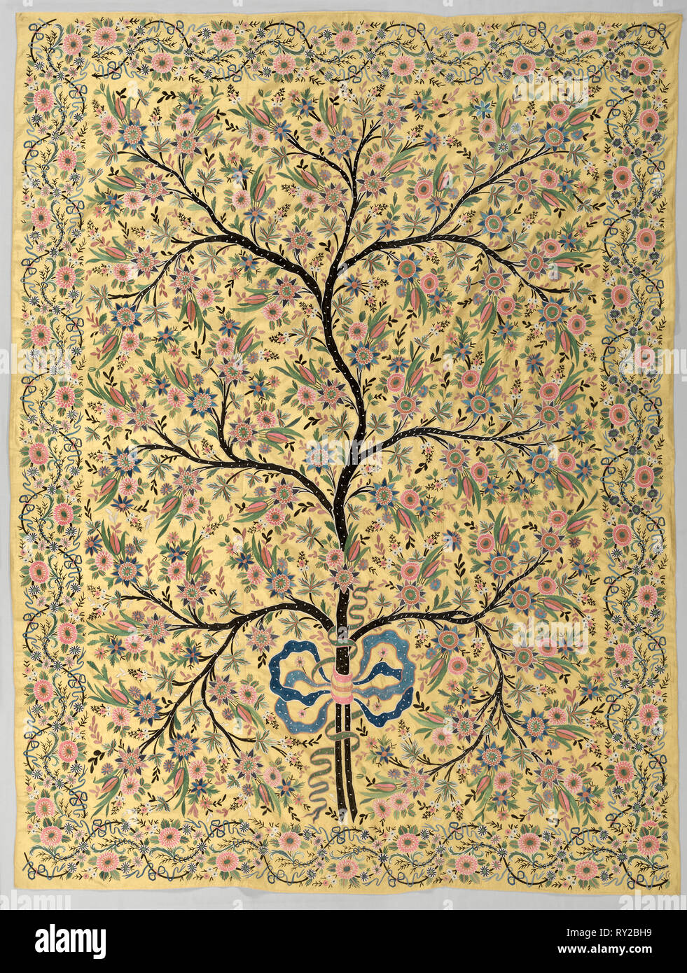 https www alamy com silk hanging with embroidered tree of life 1800s turkey ottoman period plain weave silk embroidery chain stitch silk average 2286 x 1727 cm 90 x 68 in image240383509 html