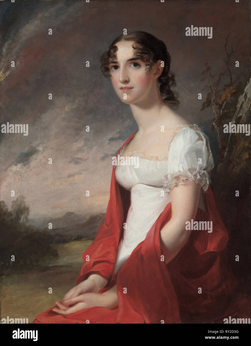 Portrait of Mary Sicard David, 1813. Thomas Sully (American, 1783-1872). Oil on canvas; framed: 121.9 x 103.5 x 15.3 cm (48 x 40 3/4 x 6 in.); unframed: 89.5 x 69.8 cm (35 1/4 x 27 1/2 in Stock Photo