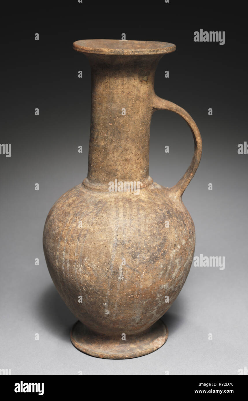 Jug, c. 1450-1200 BC. Cyprus, Late Cypriot II. Base-ring ware; diameter:  13.2 cm (5 3/16 in.); diameter of mouth: 8.7 cm (3 7/16 in.); overall: 26.5  cm (10 7/16 in Stock Photo - Alamy