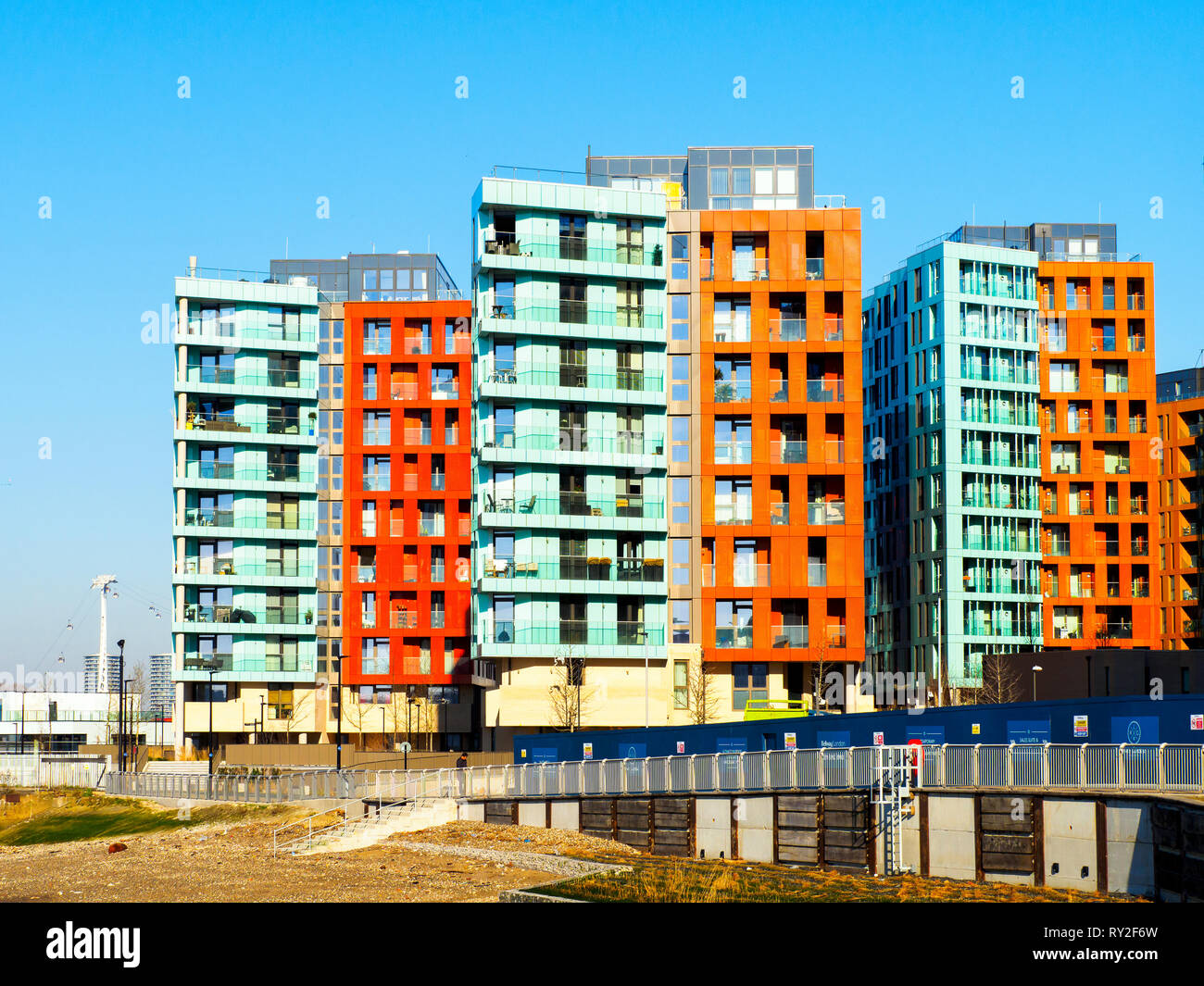 Modern apartment buildings in Enderby Wharf Greenwich South East