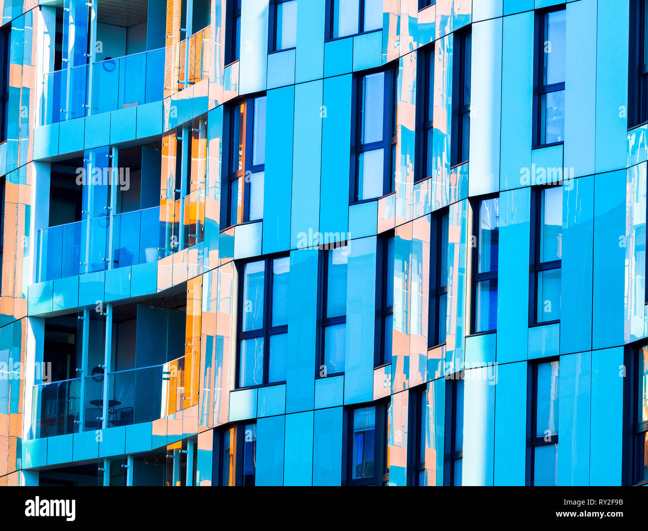 Modern apartment buildings in Enderby Wharf Greenwich South East