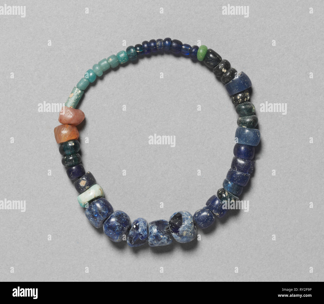 String of Glass Beads, 400s. Korea, Three Kingdoms period (57 BC-AD 668). Glass Stock Photo