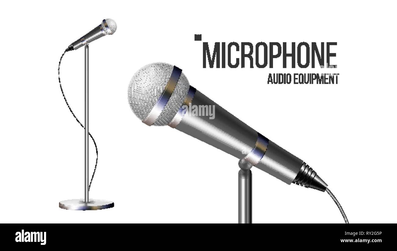 Podcast Microphone Icon Performance Comedy Stand Stock Vector