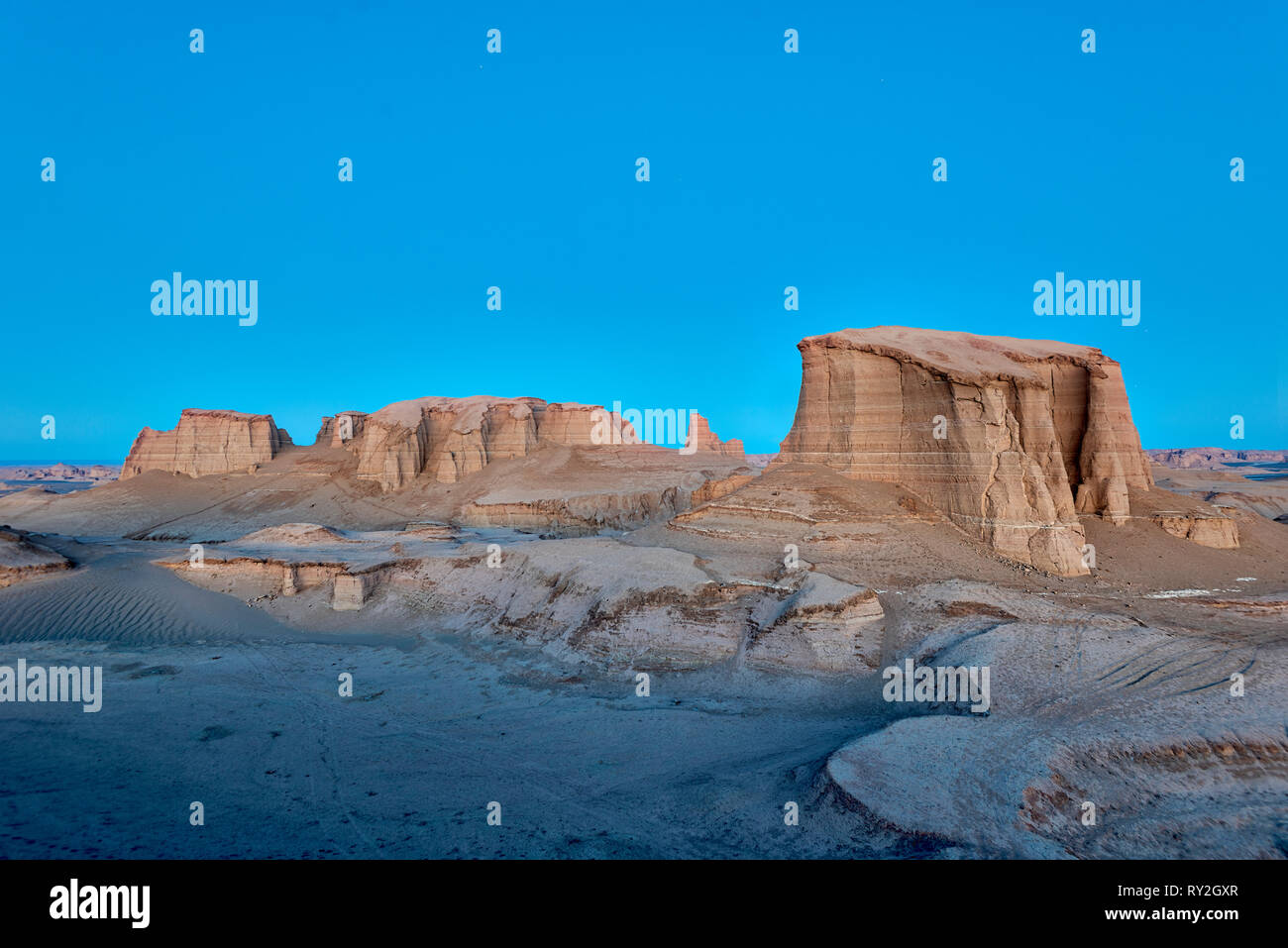 Dasht-e Lut Desert in eastern Iran taken in January 2019 taken in hdr Stock Photo