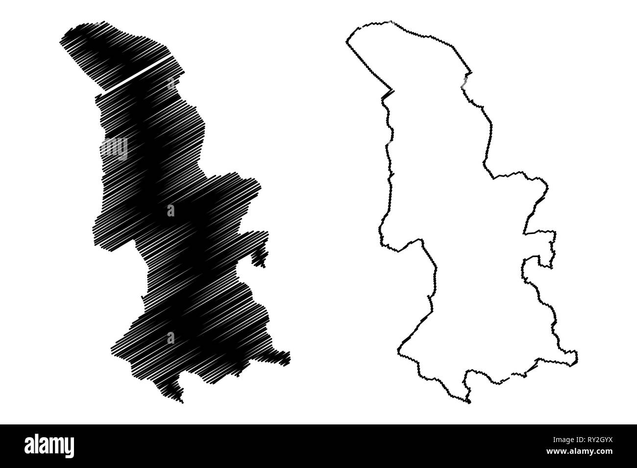 Torfaen (United Kingdom, Wales, Cymru, Principal areas of Wales) map vector illustration, scribble sketch Torfaen County Borough  map Stock Vector