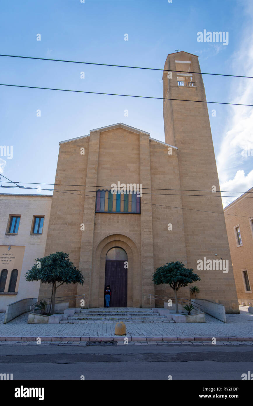 Lecce, Puglia, Italy - Church of the Sacred Heart of Jesus (Chiesa Parrocchiale Sacro Cuore di Gesu). A region of Apulia Stock Photo
