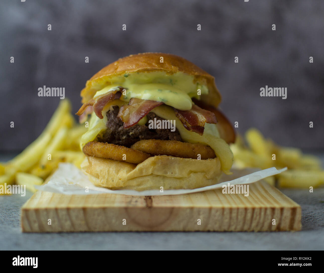 tasty burger fries Stock Photo