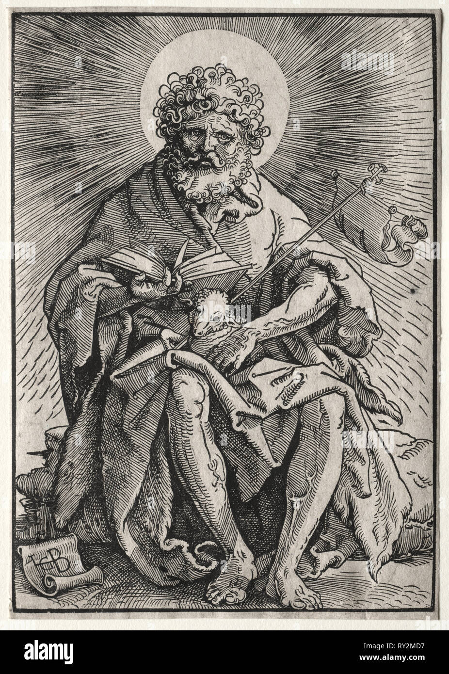 St. John the Baptist, ca. 1518-19. Hans Baldung (German, 1484/85-1545). Woodcut Stock Photo