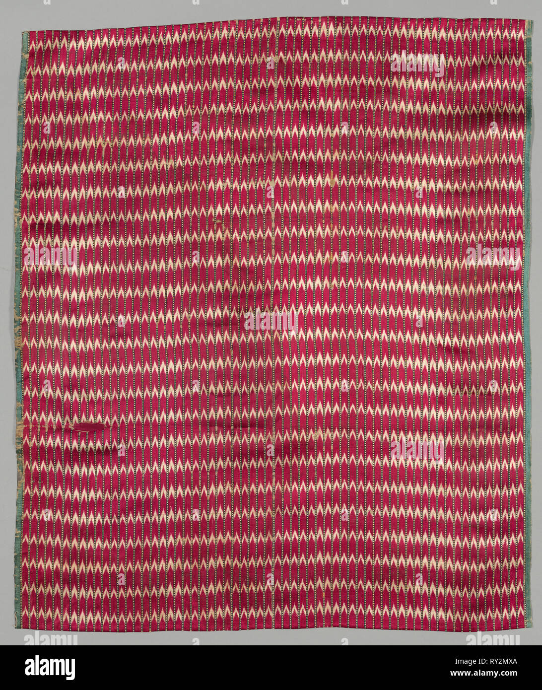 Fragment (Mashru: Textile made for Muslim Market), 1800s - early 1900s. India, Surat, 19th - early 20th century. Warp ikat, satin and complementary warp weave; silk and cotton; overall: 71.1 x 61.9 cm (28 x 24 3/8 in Stock Photo