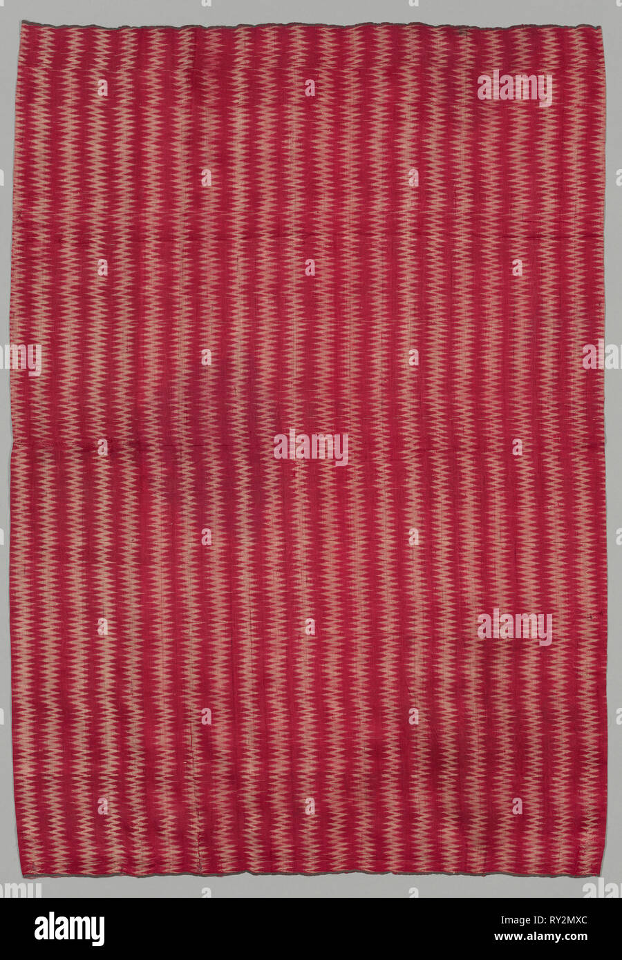 Fragment of Striped Panel, 1800s - early 1900s. India, Surat, 19th - early 20th century. Tabby weave, warp ikat; silk; overall: 69.9 x 50.2 cm (27 1/2 x 19 3/4 in Stock Photo
