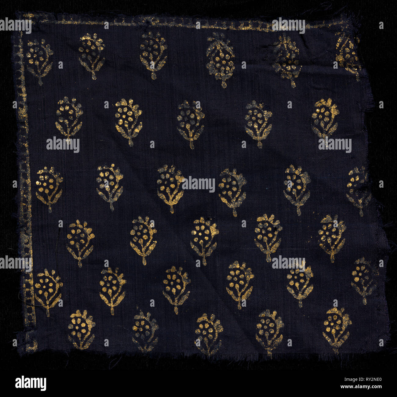 Woodblock hand printed muslin fabric, Regency pattern, 100