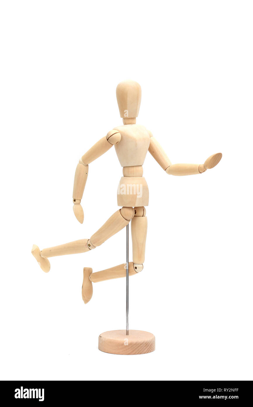 Wooden man model, manikin to draw human body anatomy leg-split pose.  Mannequin control dummy figure vector simple illustration stock image Stock  Vector | Adobe Stock