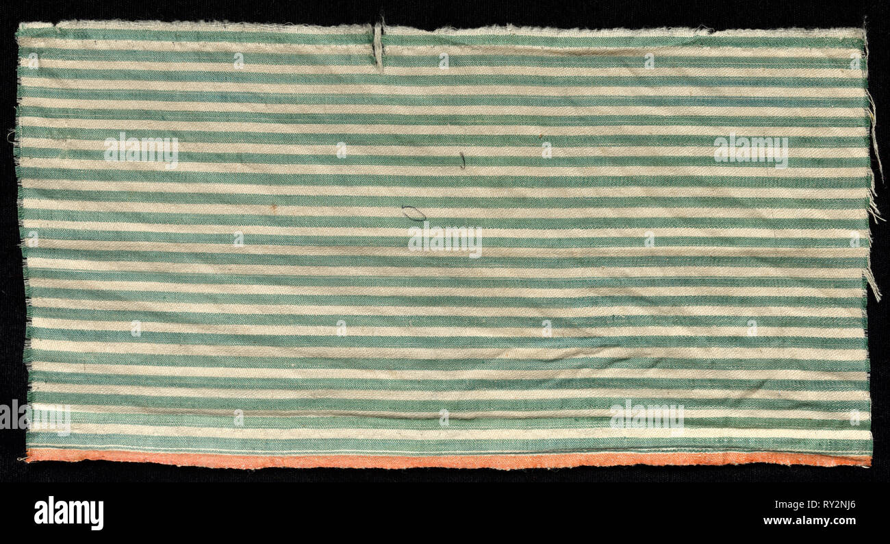 Fragment, 1800s. India, Surat, 19th century. Cotton and silk; overall: 31.1 x 16.5 cm (12 1/4 x 6 1/2 in Stock Photo