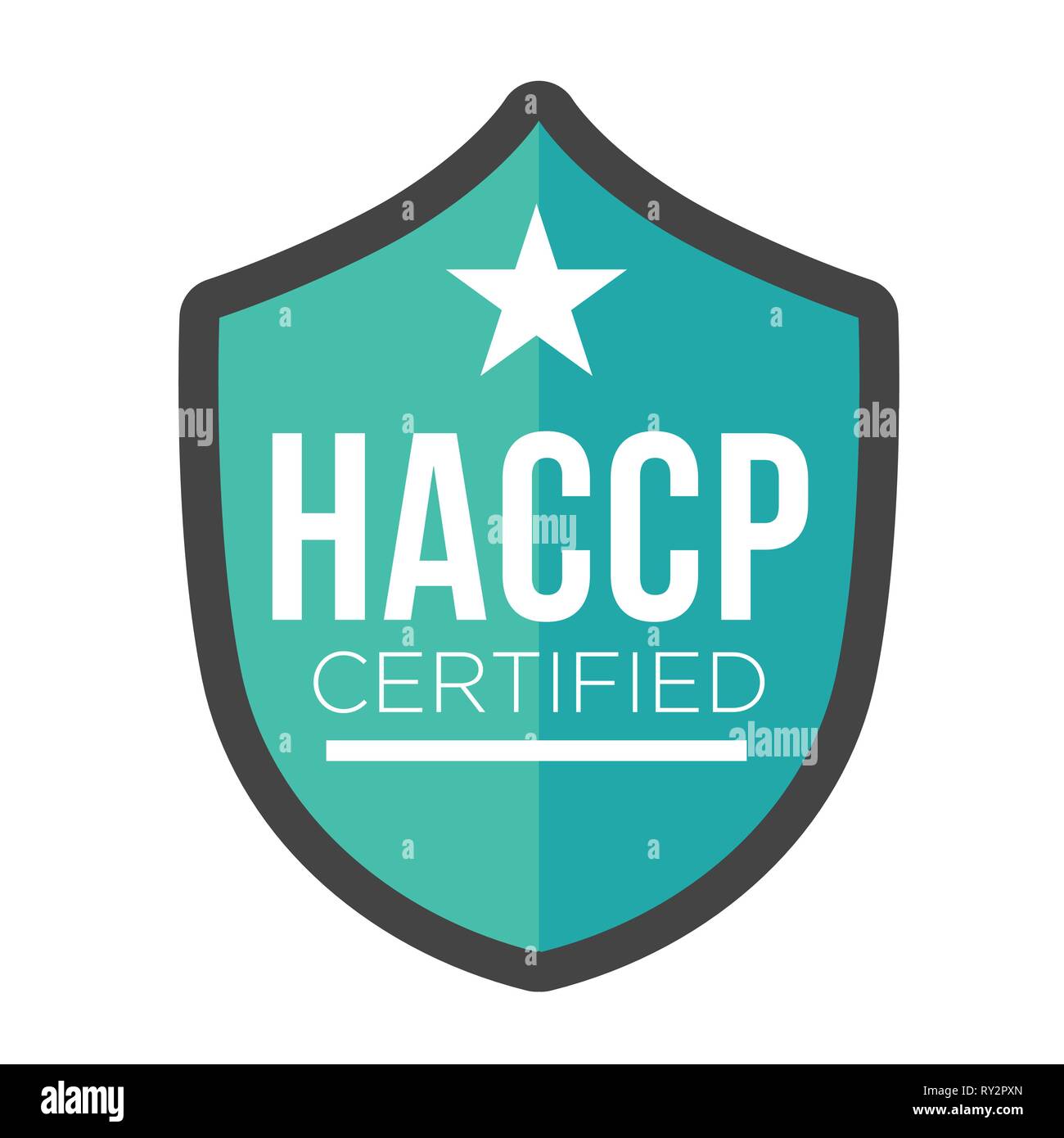 HACCP Hazard Analysis Critical Control Points icon with award or