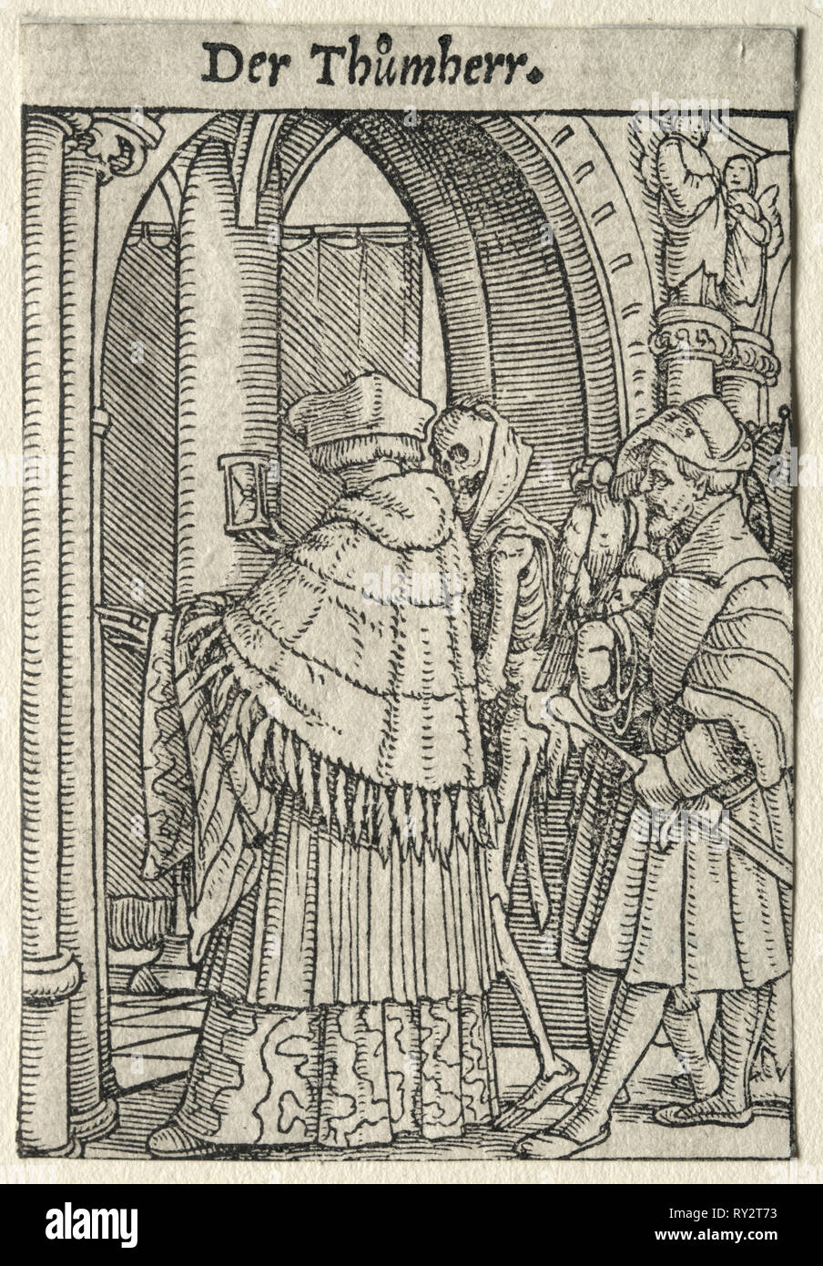 Dance of Death:  The Canon. Hans Holbein (German, 1497/98-1543). Woodcut Stock Photo