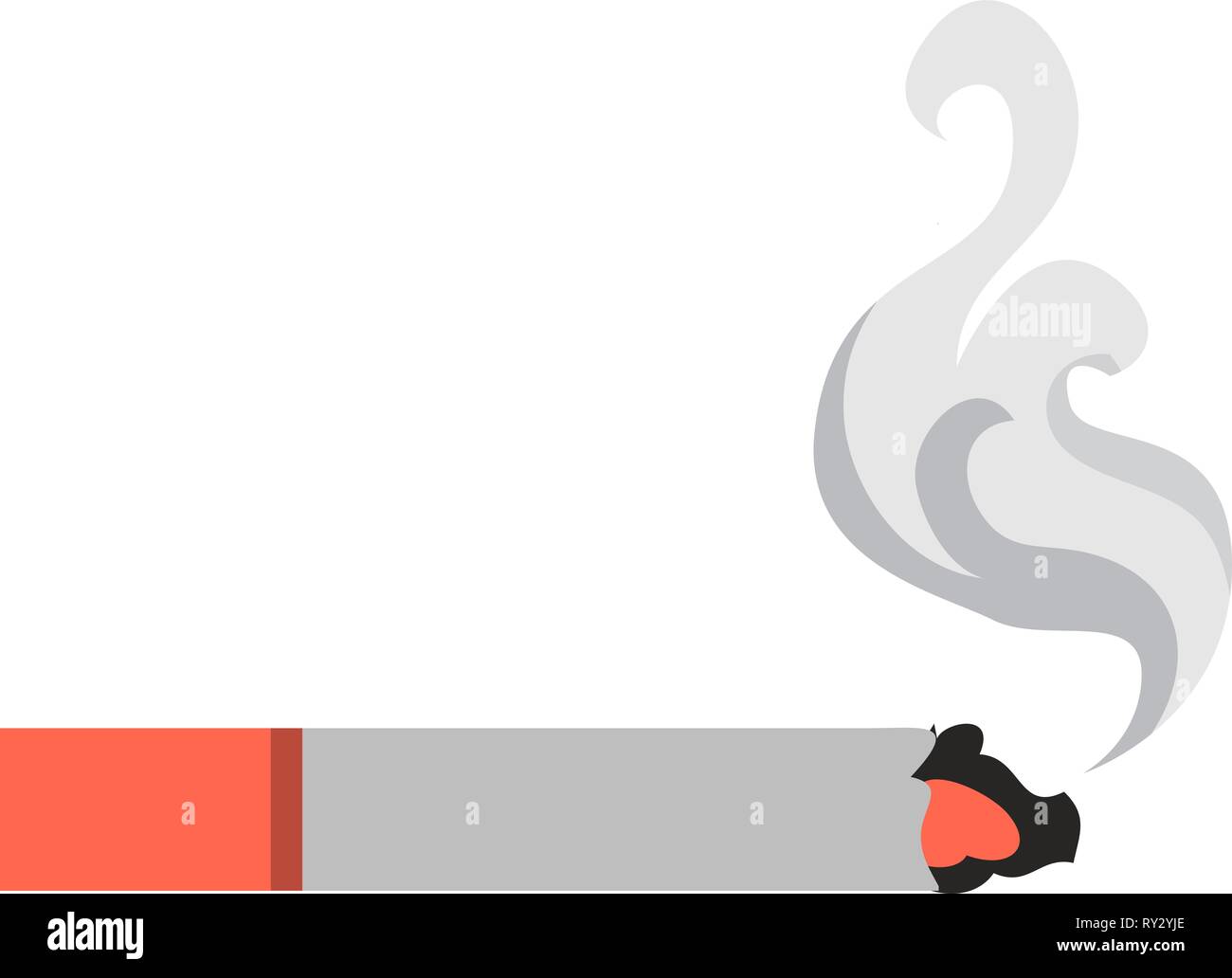Burning smoke cigarette icon. Cartoon of burning smoke cigarette vector  icon for web design isolated on white background Stock Vector Image & Art