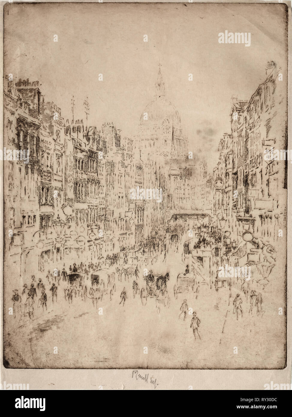 Fleet Street, Up to St. Paul's, 1896. Joseph Pennell (American, 1857 ...