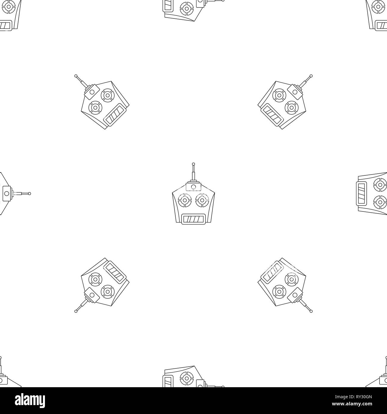 Drone remote control pattern seamless vector repeat geometric for any web design Stock Vector