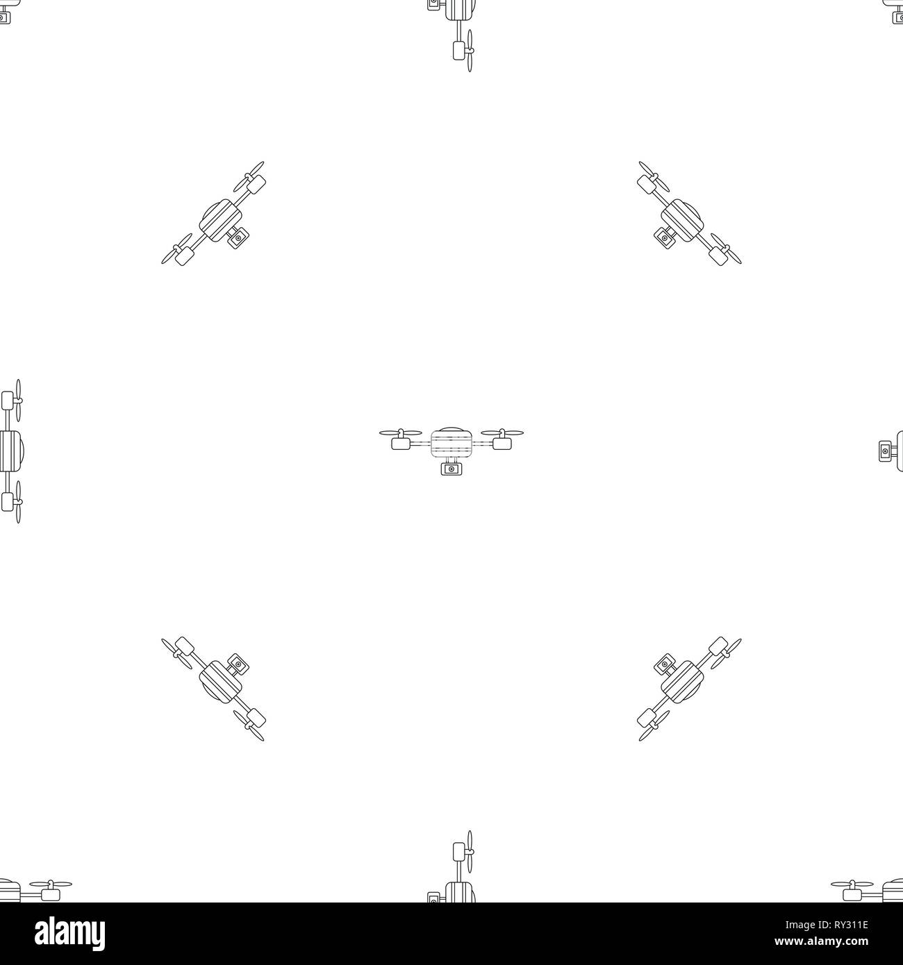 Aircraft drone pattern seamless vector repeat geometric for any web design Stock Vector