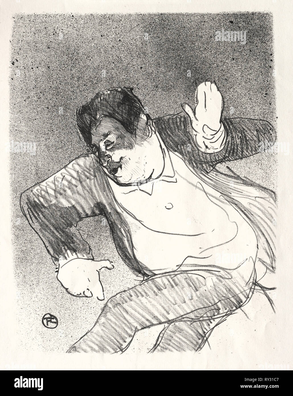 Caudieux, 1893. Henri de Toulouse-Lautrec (French, 1864-1901). Lithograph Stock Photo