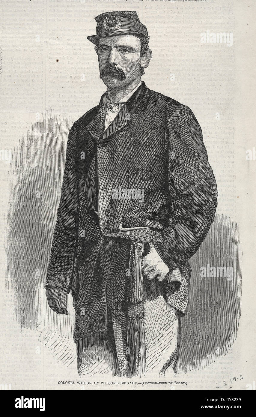 Colonel Wilson, of Wilson's Brigade, 1861. Winslow Homer (American, 1836-1910). Wood engraving Stock Photo