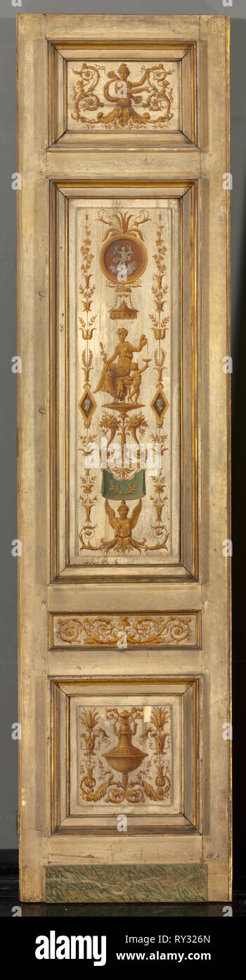 Double-leaf Doors, 1790s. Pierre Rousseau (French, 1751-1829). Oil on wood; unframed: 274 x 63 cm (107 7/8 x 24 13/16 in Stock Photo