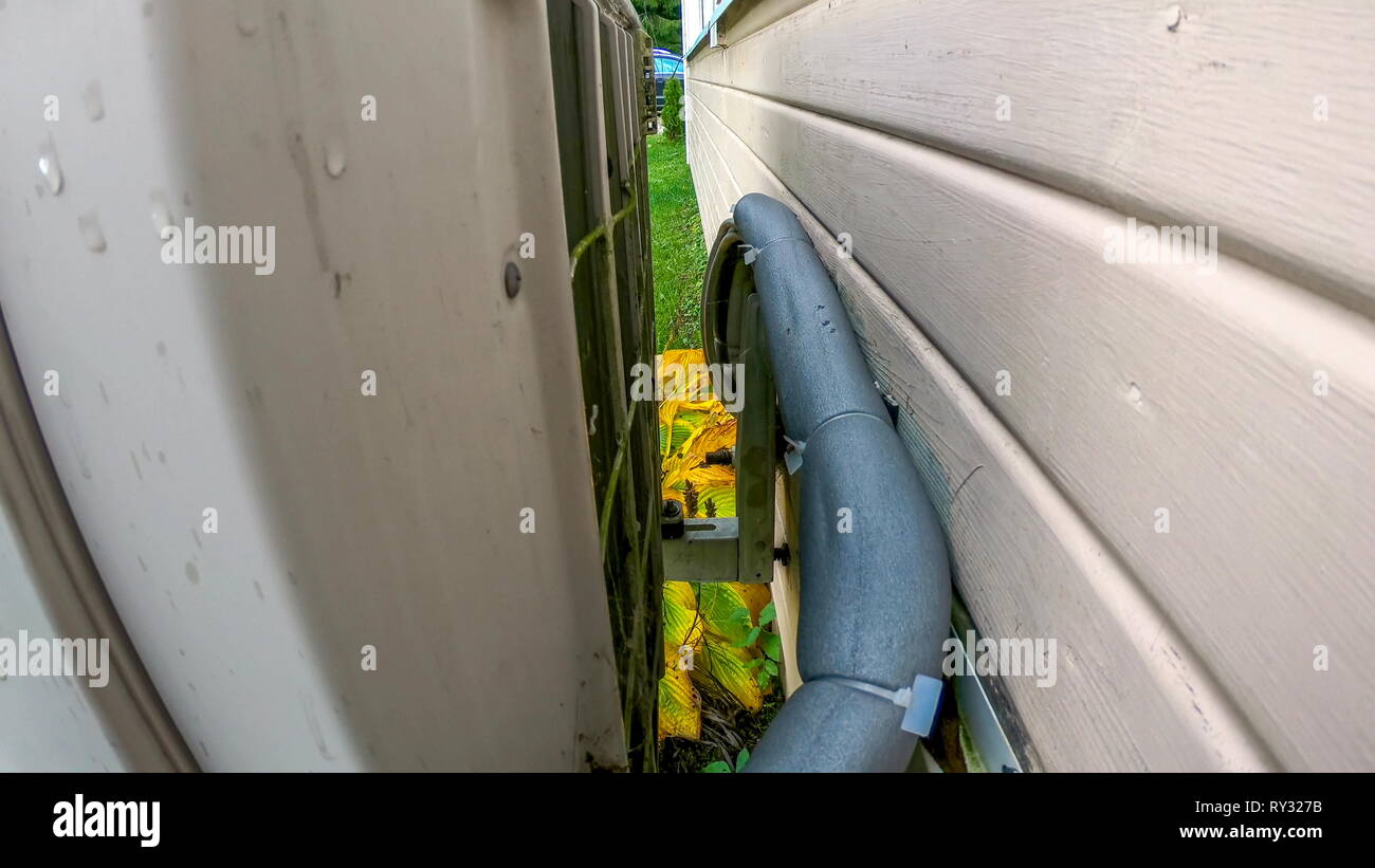 The pipes from the airconditioners outside unit also the air heater of