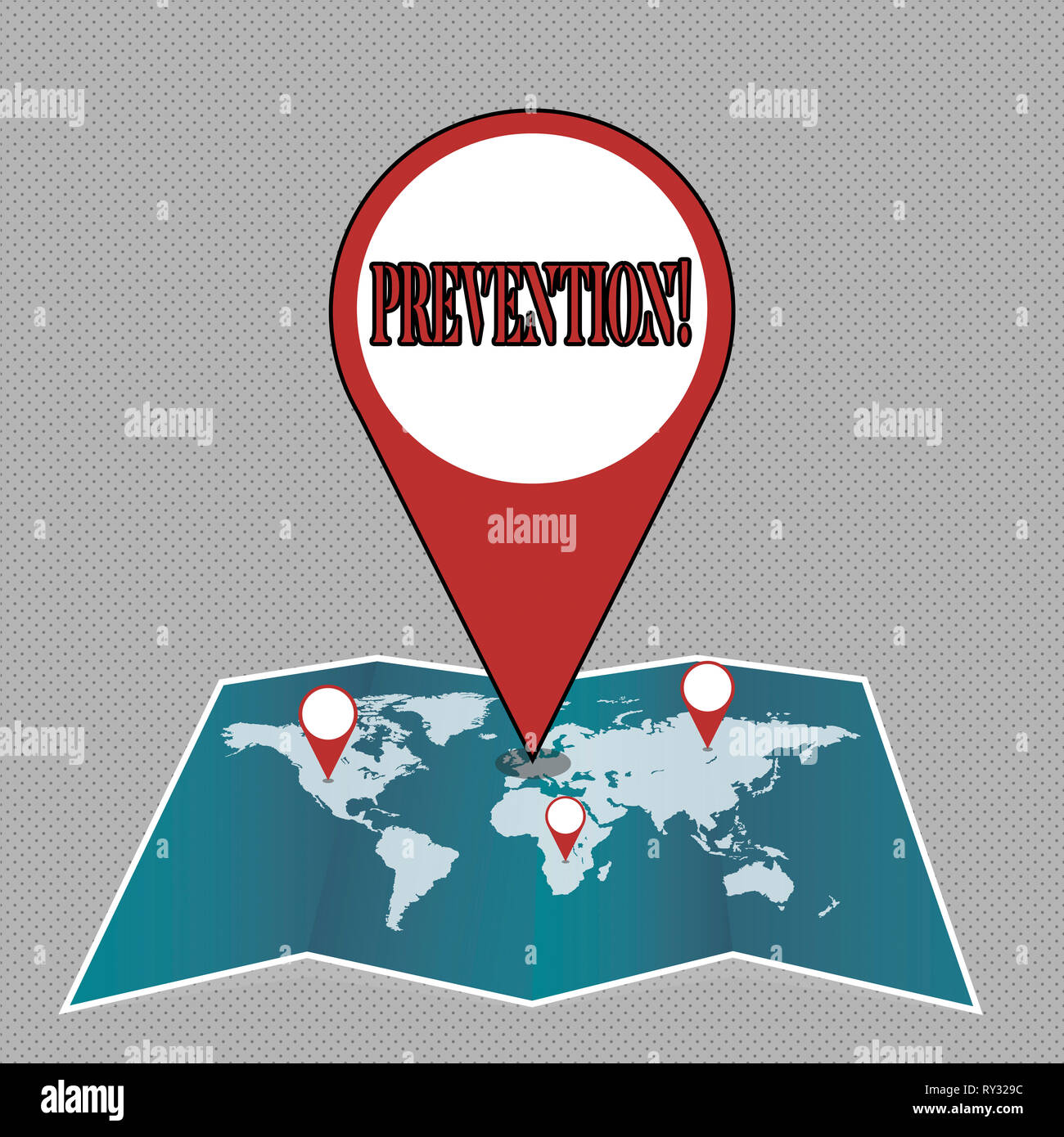 Writing note showing Prevention. Business concept for Stopping