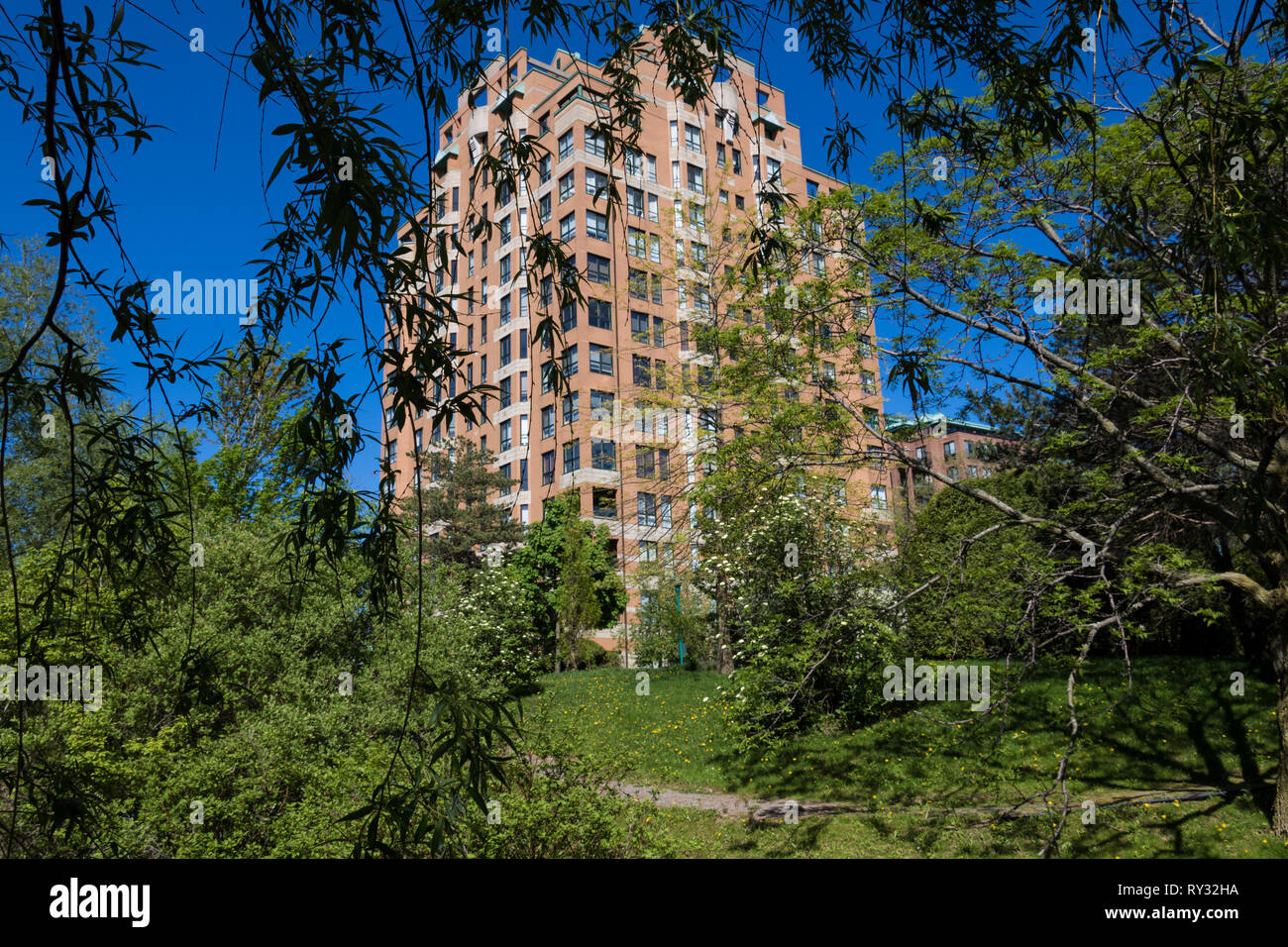 A highrise apartment building in Nun's Islands (Verdun) neigbourhood