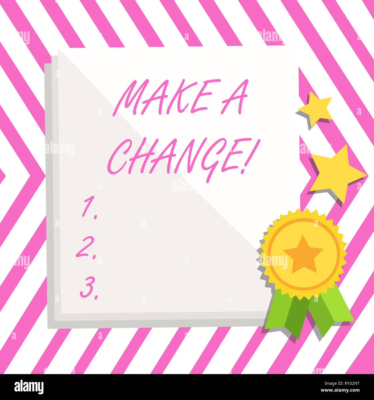 Writing note showing Make A Change. Business concept for New Goals ...