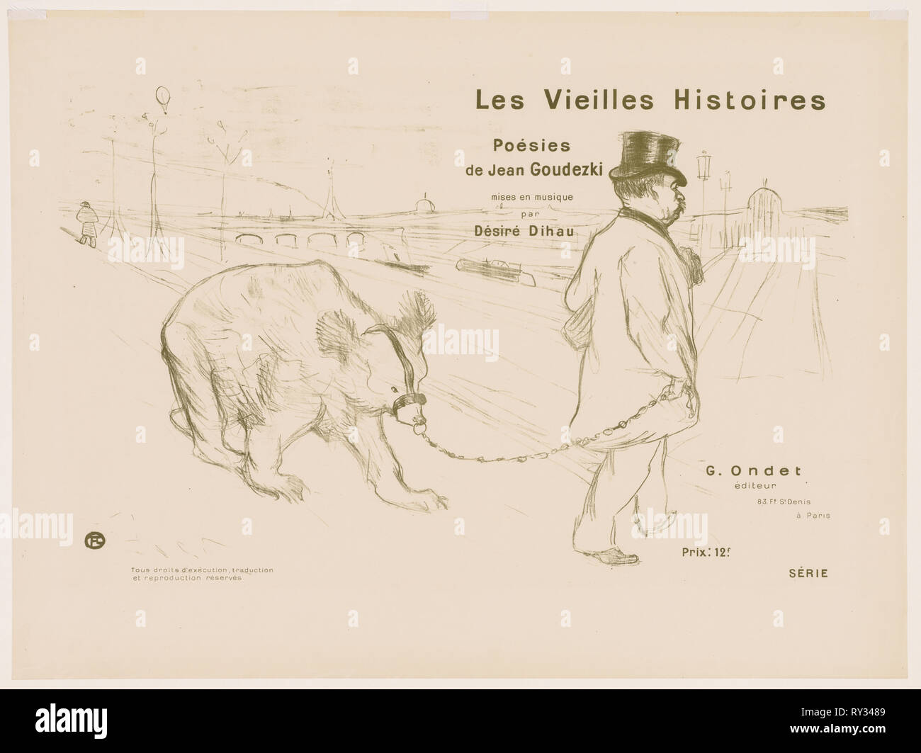 Les Vieilles histoires:  Couverture - Frontispiece, 1893. Henri de Toulouse-Lautrec (French, 1864-1901). Lithograph Stock Photo