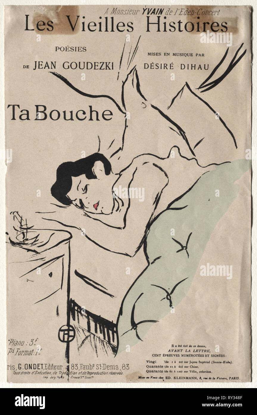 Les Vieilles histoires:  Ta Bouche, 1893. Henri de Toulouse-Lautrec (French, 1864-1901). Lithograph Stock Photo