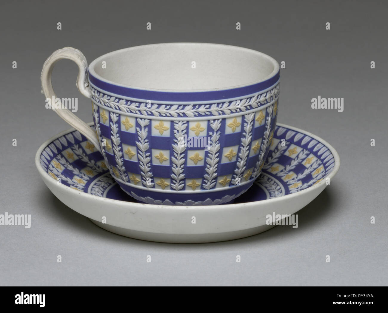 Cup and Saucer, c. 1784. Wedgwood Factory (British). Jasper ware with