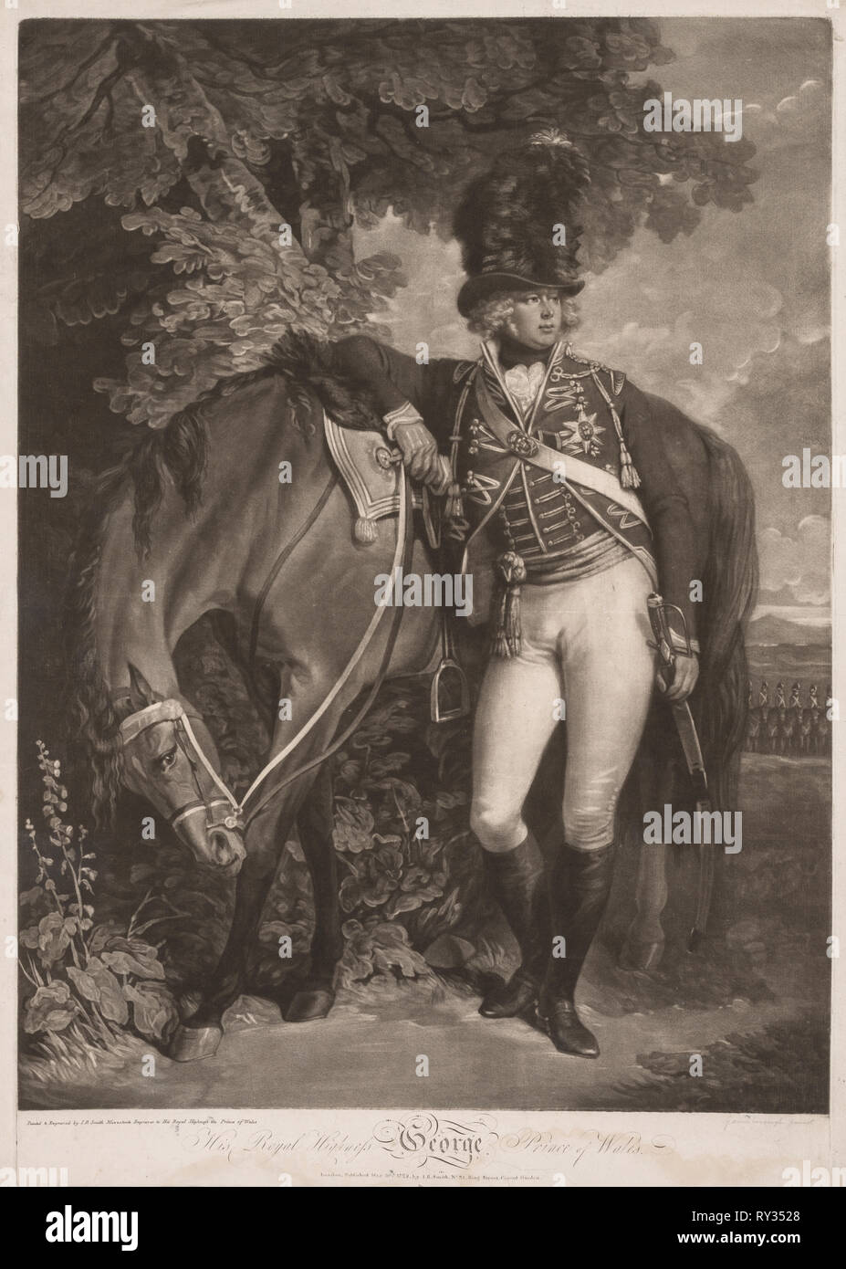 George, Prince of Wales, 1792. John Raphael Smith (British, 1752-1812). Mezzotint Stock Photo