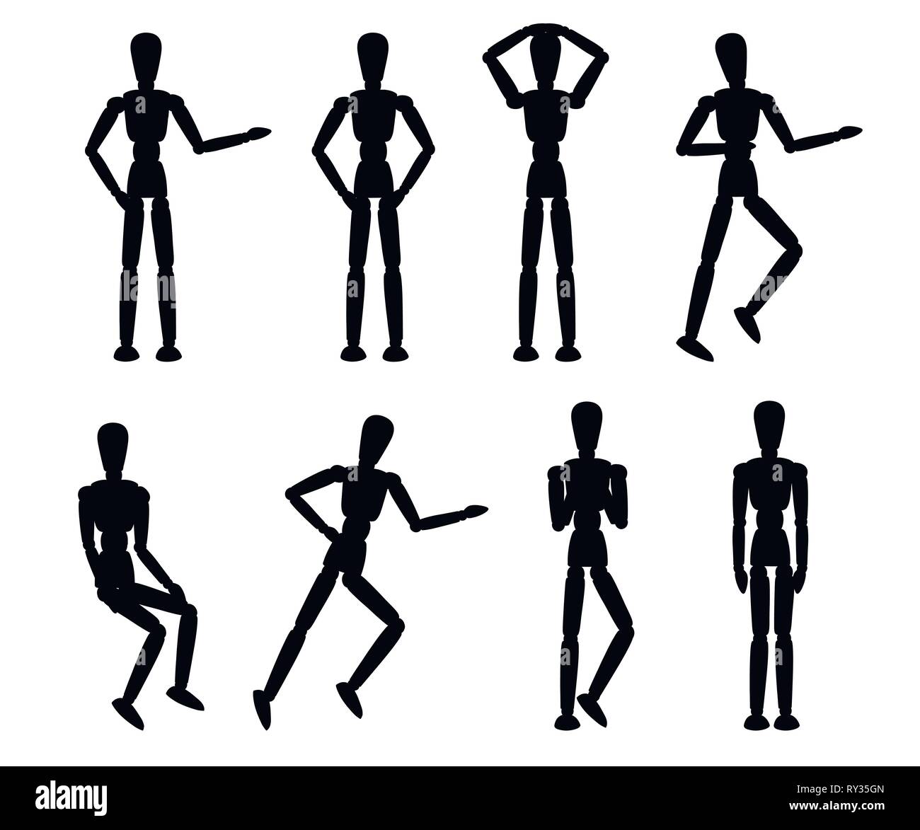 Model wooden art artists mannequin drawing silhouette hi-res stock  photography and images - Alamy