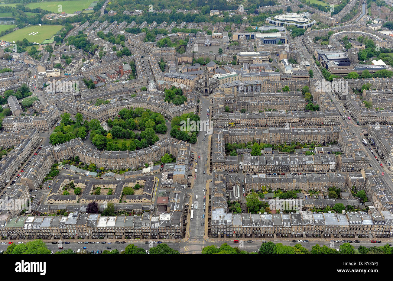 Aerial view of royal circus edinburgh hires stock photography and