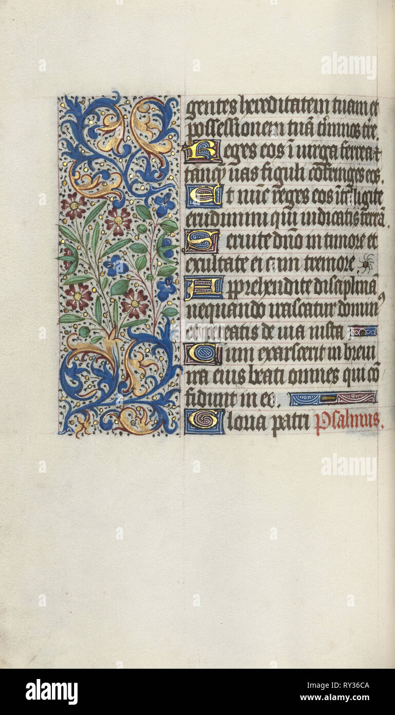 Book of Hours (Use of Rouen): fol. 58v, c. 1470. Master of the Geneva Latini (French, active Rouen, 1460-80). Ink, tempera, and gold on vellum; codex: 19.5 x 13.1 cm (7 11/16 x 5 3/16 in Stock Photo