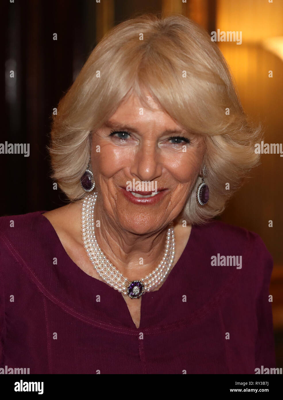 The Duchess of Cornwall at the annual Commonwealth Day reception at Marlborough House, the home of the Commonwealth Secretariat in London. Stock Photo