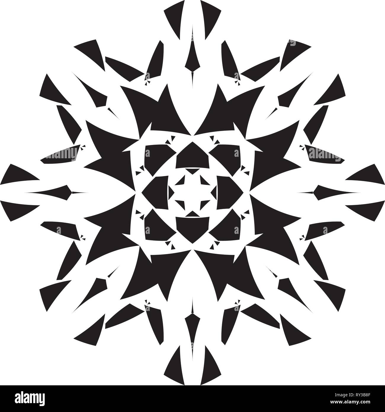 Arabesque pseudo tridimensional shield star on transparent background arabesque graphic design Stock Vector
