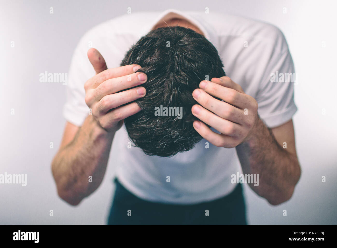Close up human hair dandruff hi-res stock photography and images - Alamy