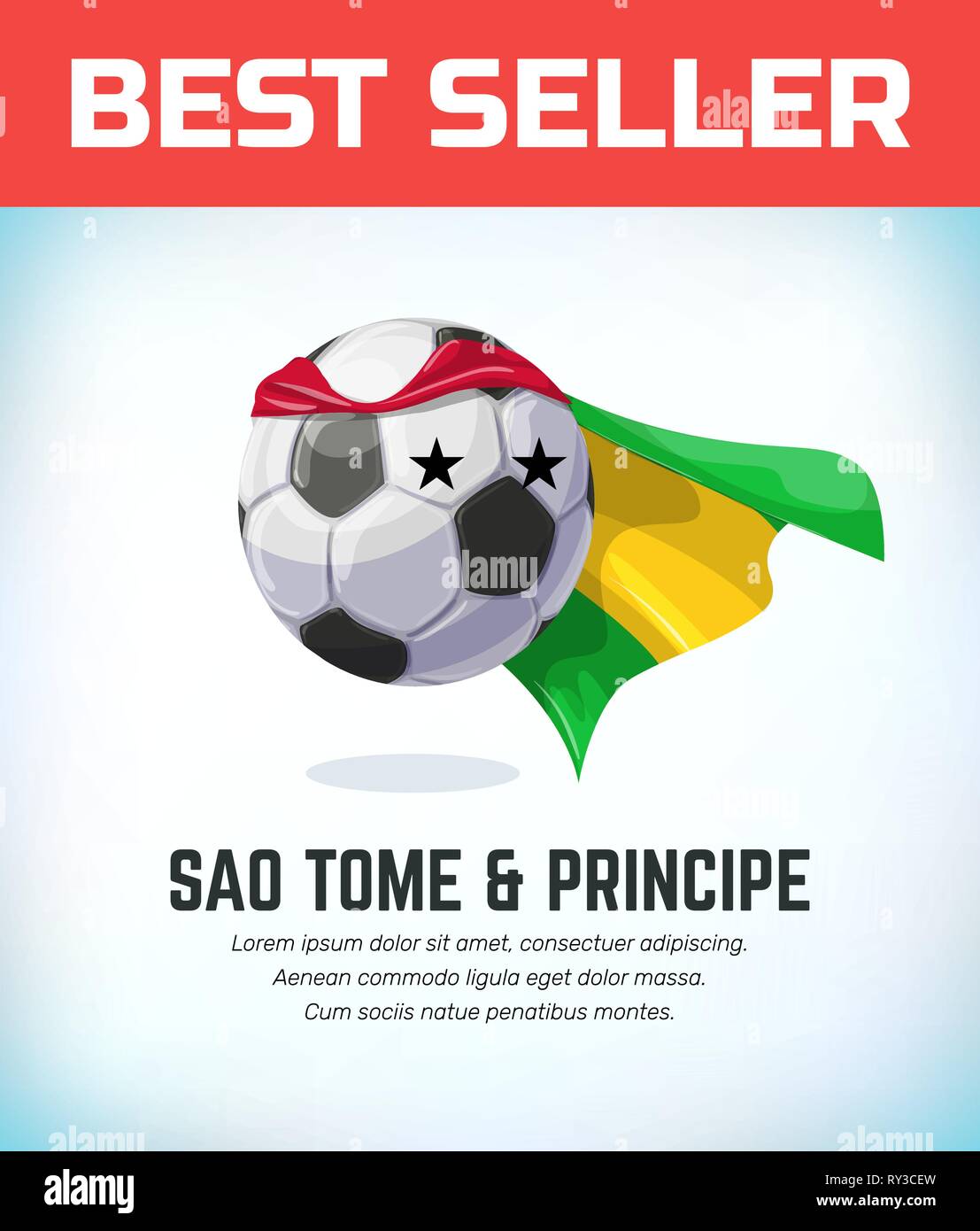 Sao Tome & Principe football or soccer ball. Football national team