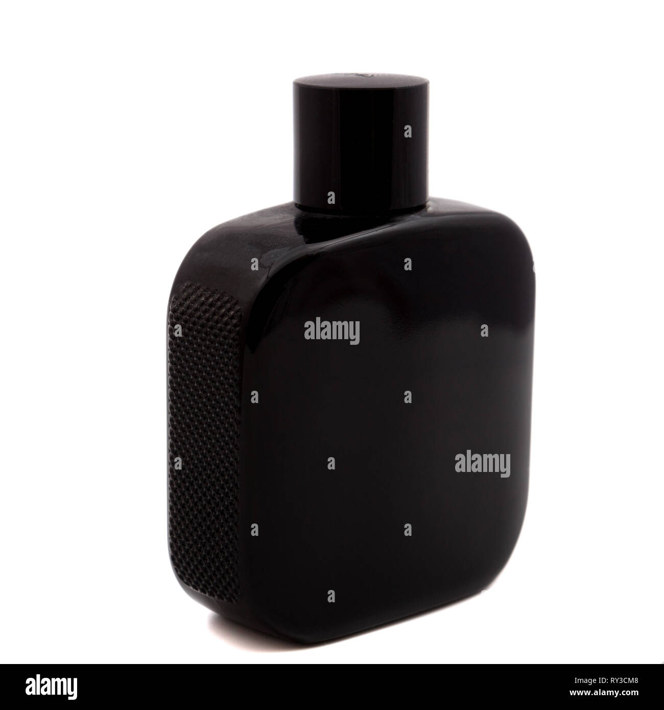 Black bottle on white Stock Photo