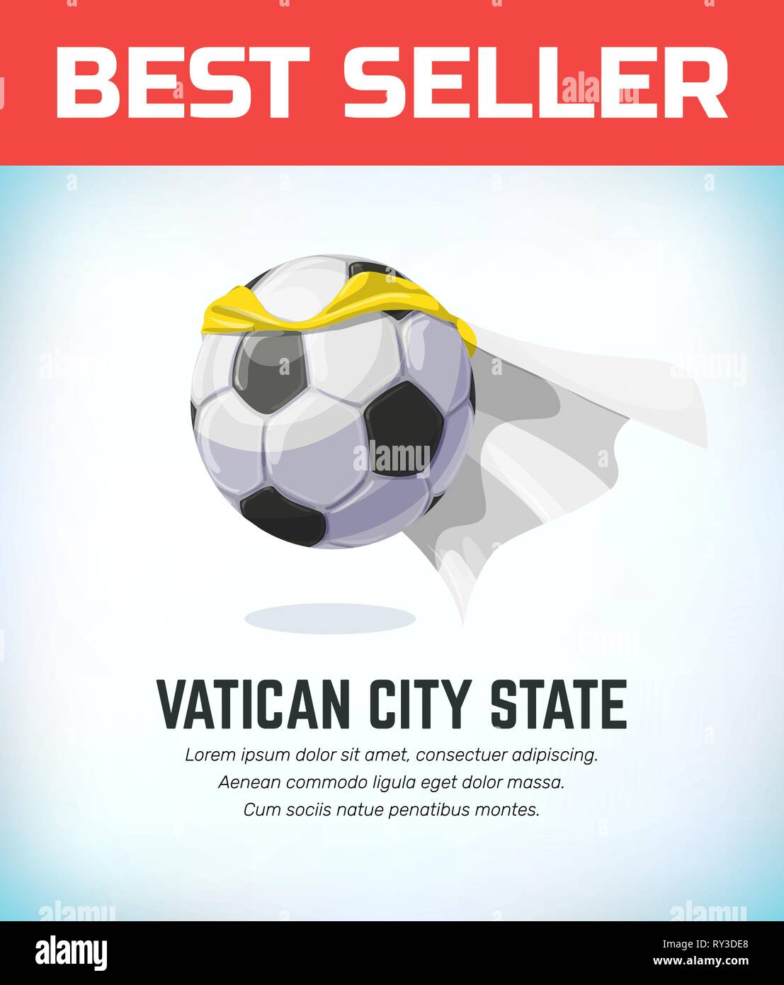 Vatican football or soccer ball. Football national team. Vector