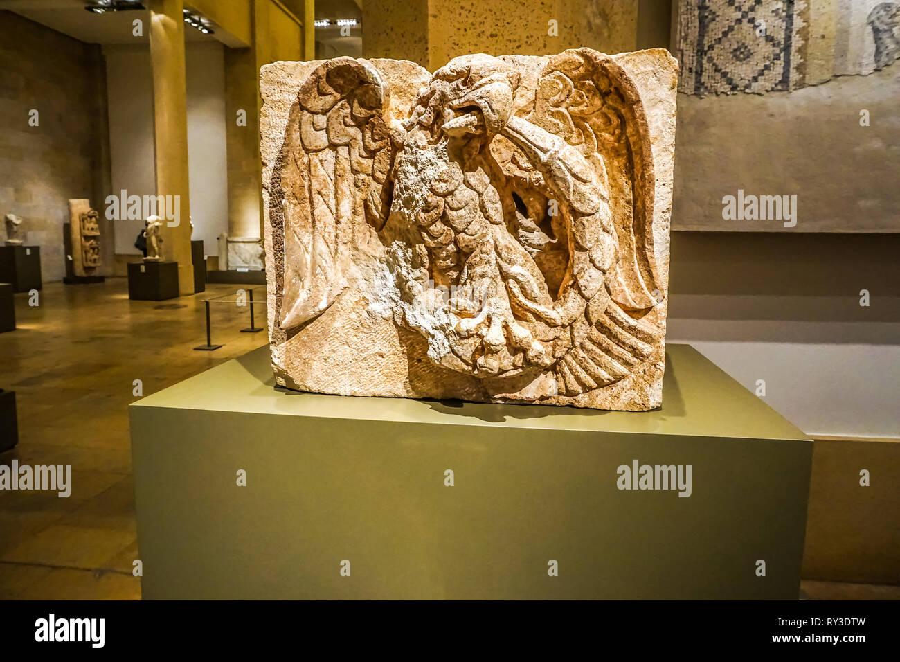 Beirut National Archeological Artifacts Museum Carved Eagle Stock Photo