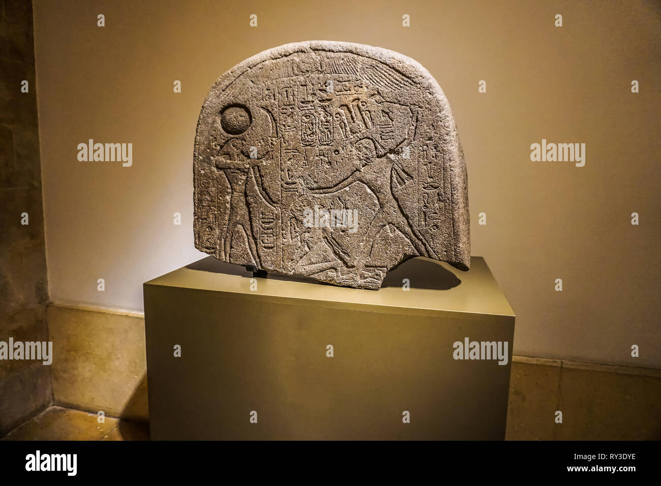 Beirut National Archeological Artifacts Museum Egyptian Carvings Stock Photo